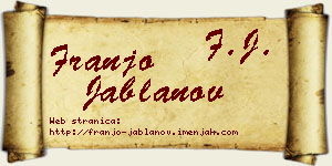 Franjo Jablanov vizit kartica